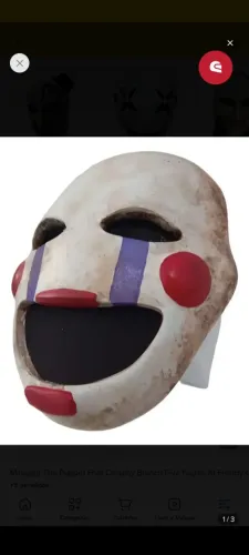 MÁSCARA PARA COSPLAY "PUPPET" A MARIONETE FIVE NIGTH AT FREDDYS