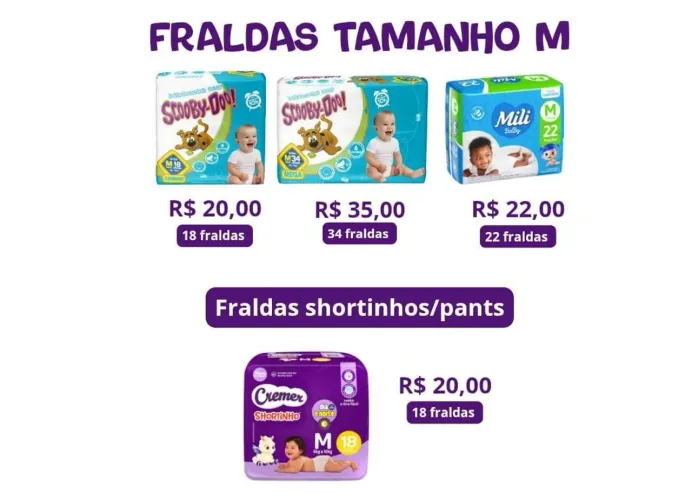 Fralda descartáveis M