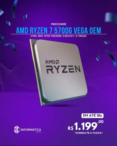  PROCESSADOR AMD RYZEN 7 5700G VEGA OEM 