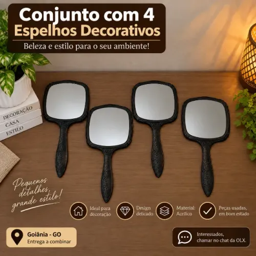 Conjunto com 4 espelhos decorativos