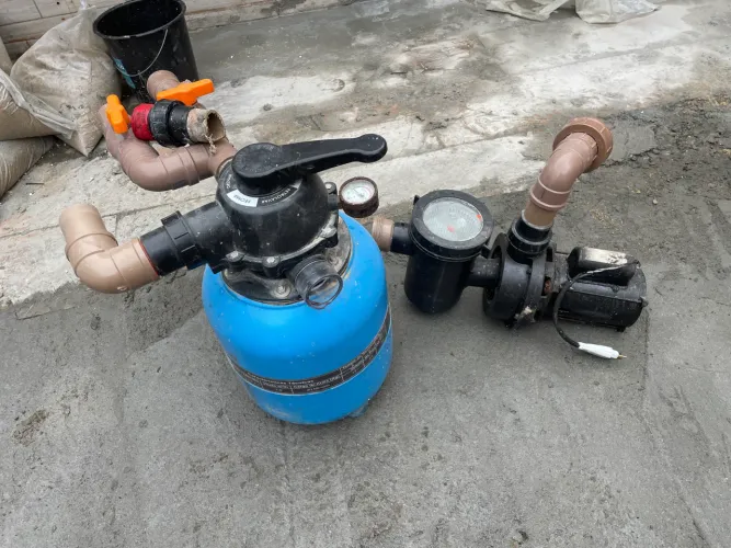 Motor e filtro de piscina