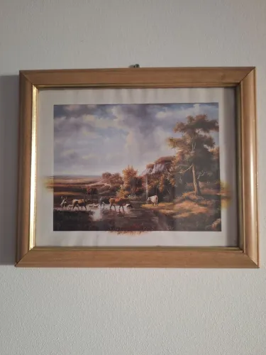Quadro clássico animais no pasto