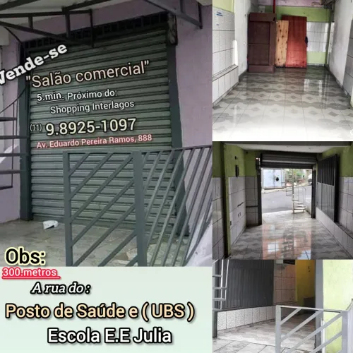 Salão comercial para negociar Pizzaria/Cabeleireiro/Lojas próximo do Shopping Interlagos 