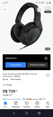 Fone de referência profissional