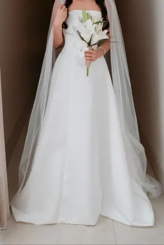 Vestido de Noiva de Cetim | Corte A