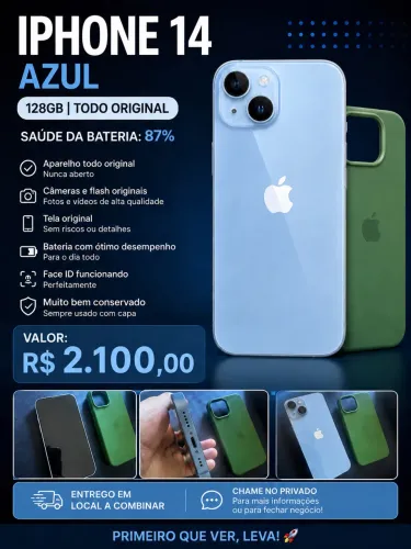 iPhone 14 todo original R$ 2.100,00