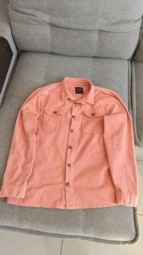 Camisa Overshirt Youcom Sarja Rosa Salmão Tam G