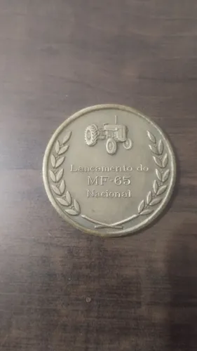 Medalha Antiga De Bronze Trator Massey Ferguson Mf-65 Nacional Rara