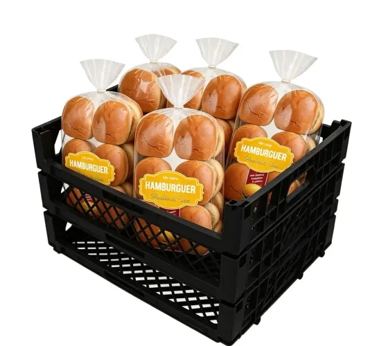 Caixas Empilháveis para Pão de Hamburguer