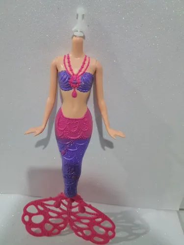 Corpo boneca Barbie Sereia bolhas de sabão funcionando