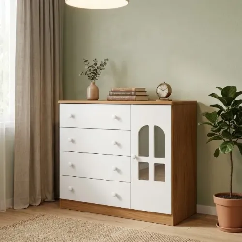 COMODA ALVIN J&A NATURE COM BRANCO - PAGUE NA ENTREGA EM ATÉ 12X SEM JUROS