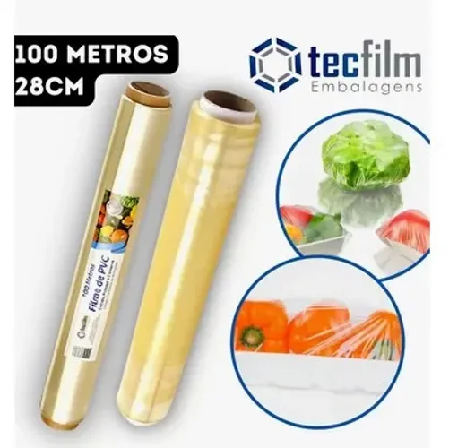 Rolo Bobina Filme Pvc 100m 28cm Tecfilm