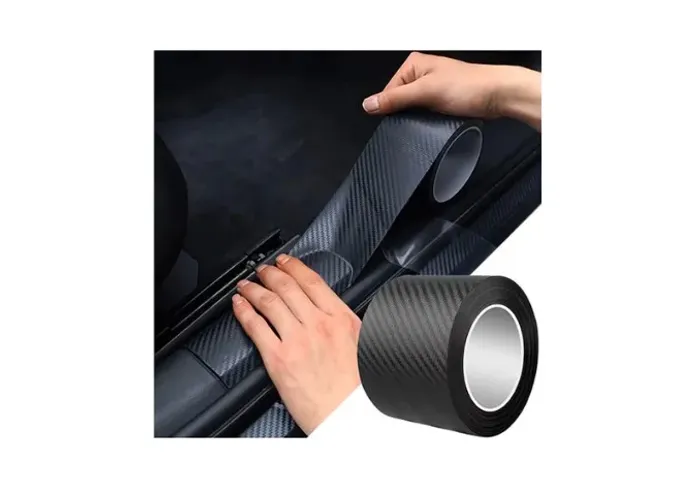 Adesivo Automotivo Anti-risco Nano Fibra de Carbono Para Carro Porta, Espelho e Soleira 