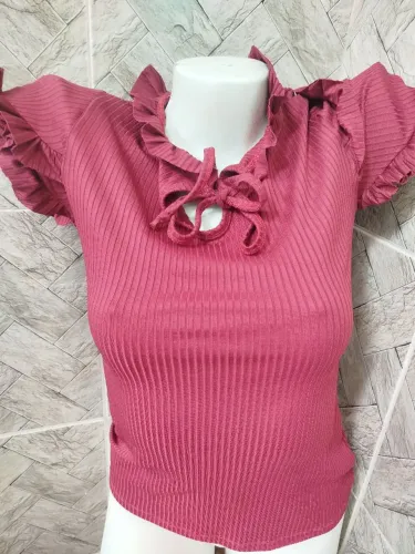 Blusa malha canelada