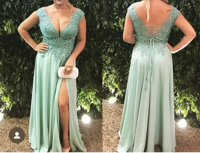 Vestido social bordado