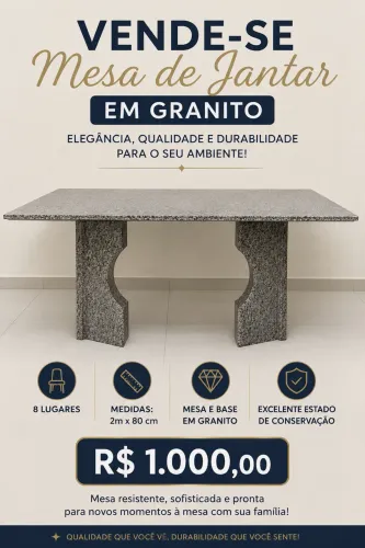 Mesa em granito 8 lugares