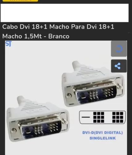 Cabo Dvi 18 + 1 macho para  Dvi 18 + 1 macho - 1,5m
