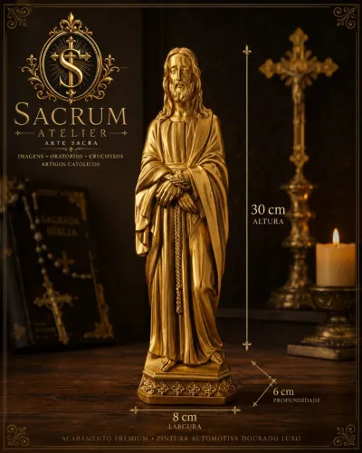 Jesus Manietado dourado gesso premium e verniz automotivo