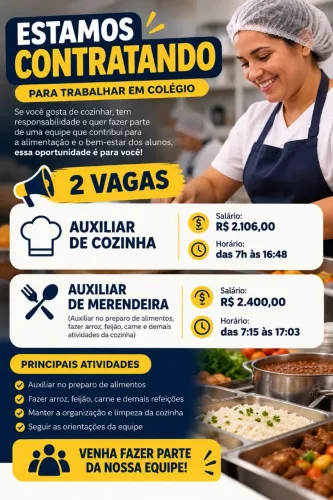Auxiliar de cozinha/Colégio 