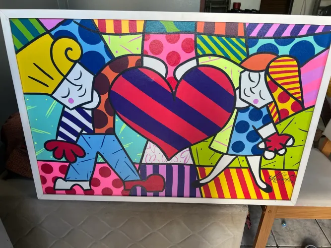 Quadro decorativo estilo Romero Britto 
