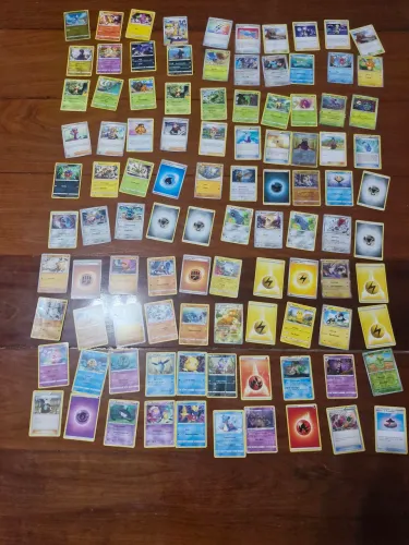 100 cartas pokemon verdadeiras normais