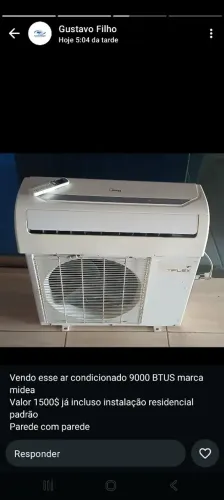 Ar condicionado mídia 900 mil btus