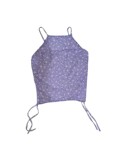 Blusa Regata Floral Roxa C&A - Com Ajuste Lateral (Tamanho P)