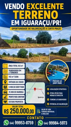 Terreno em Iguaraçu 612 mts