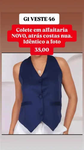 Colete alfaitaria novo G1 tamanho 46 azul marinho. NOVO