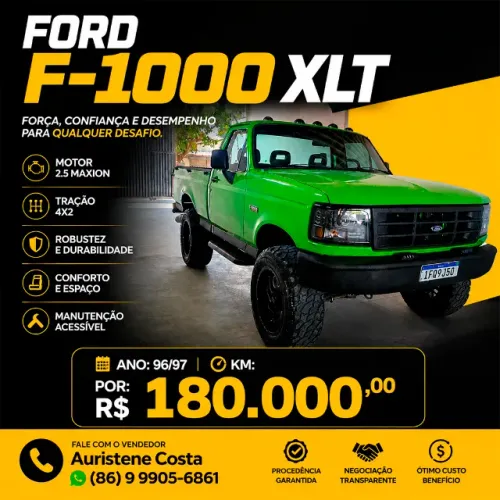 Ford F-1000 XLT 4X4 Diesel Turbo 1996