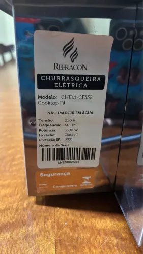 Churrasqueira Elétrica Refracon Cooktop Fit Inox 220V - Nova / Na Caixa