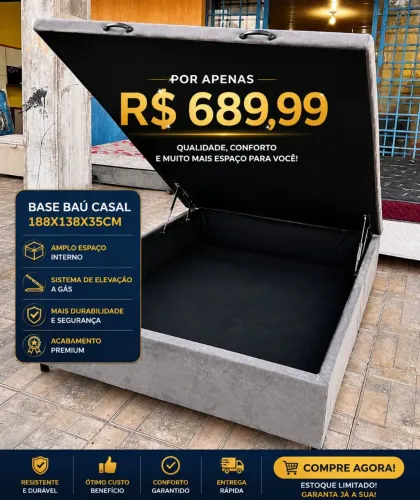 Base Baú Casal - Nova ( Frete grátis )