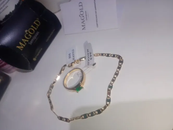 Pulseira e Anel Masculino MAGOLD
