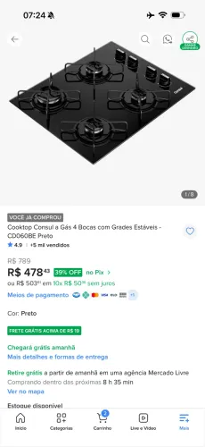 Cooktop consul 4 bocas