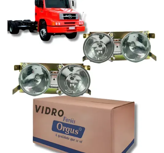 Par Farol Caminhão FM-118LD e LE MB 1620 com suportes lados direito e esquerdo Orgus
