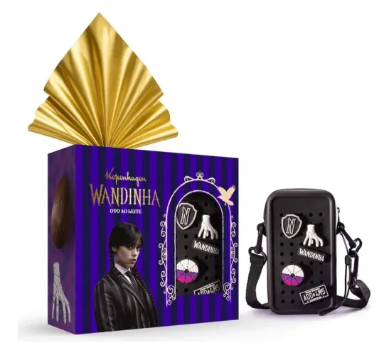 Ovo de Páscoa Wandinha com Bolsa e Pins 120G