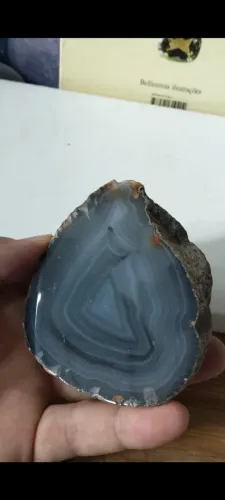 Ágata pedra serrada corte polido 316g Top! 