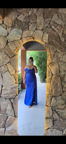 Vestido azul de formatura tam G