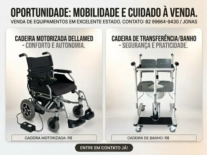 Cadeira de rodas elétrica e cadeira de banho
