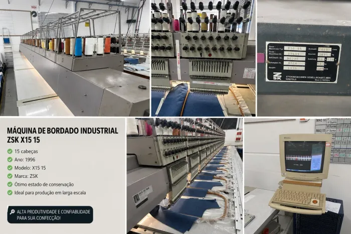 Maquina de Bordar ZSK 15 cabeças 15 agulhas