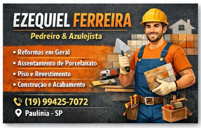 Pedreiro azulejista e Reformas.