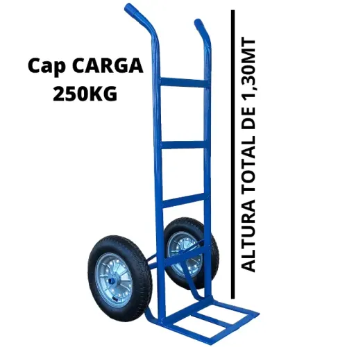 CARRINHO DE CARGA CARRO 250KG ALTURA DE 1,40 REFORÇADO