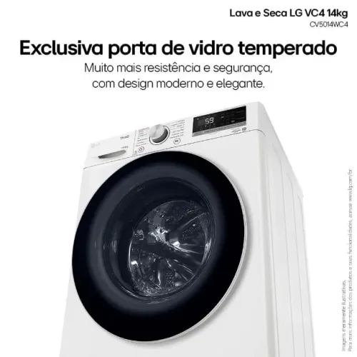 Lava e Seca LG VC4 12kg Wi-Fi Nova nota fiscal Smart Inteligência Artificial 220v branca 