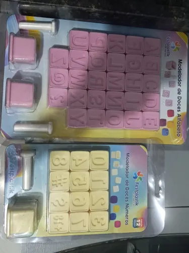 Kit Modelador de Doces Letras ou Números - Moldes Ejetor 3D - festplastik