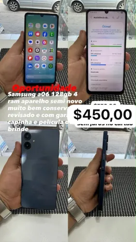 Samsung a06 128 gb 4 ram em ótimo estado tudo ok 