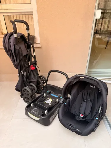 Vendo Conjunto Safety 1st Trend (Carrinho + Bebê Conforto + Base) - Impecável!