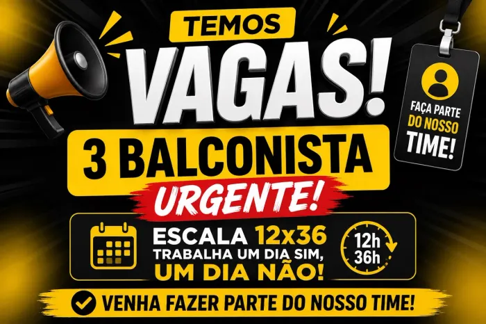 VAGA URGENTE - BALCONISTA DE LANCHONETE