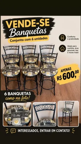 Vende-se 6 Banquetas 