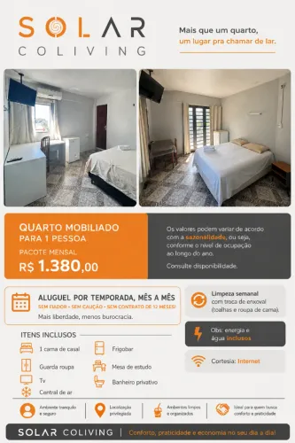 SUÍTE MOBILIADA NO LAGUINHO - ALUGUE SEM COMPLICAÇÃO!