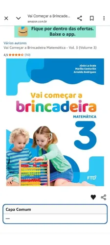 Livro infantil, matemática 3° período.